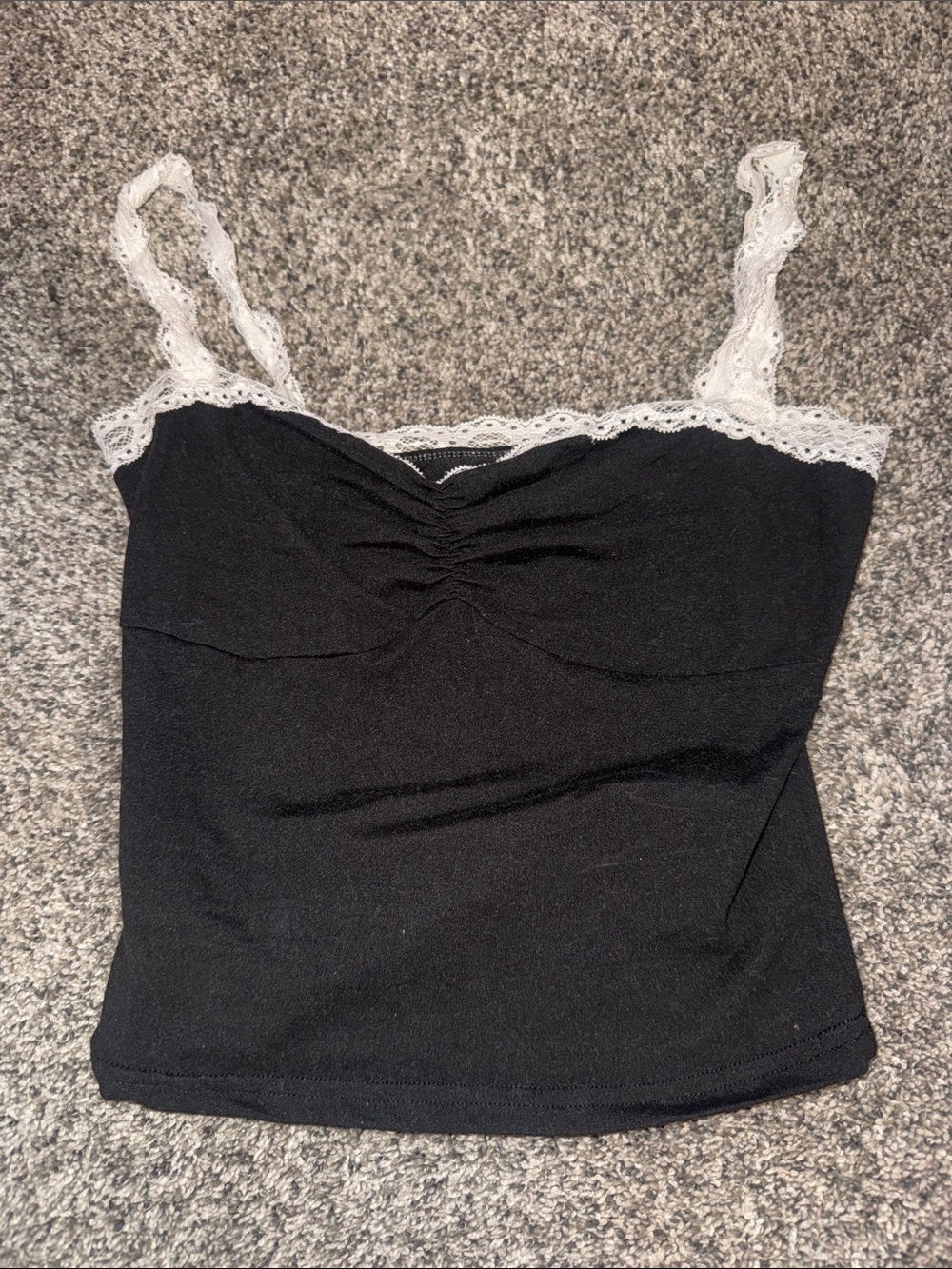 Black Lace-Trim Cami Tank Top - Women's